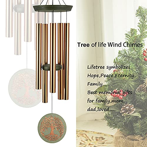 Sympathy Wind Chimes Engraved Tree Of Life 36 Inch Large Wind Chimes